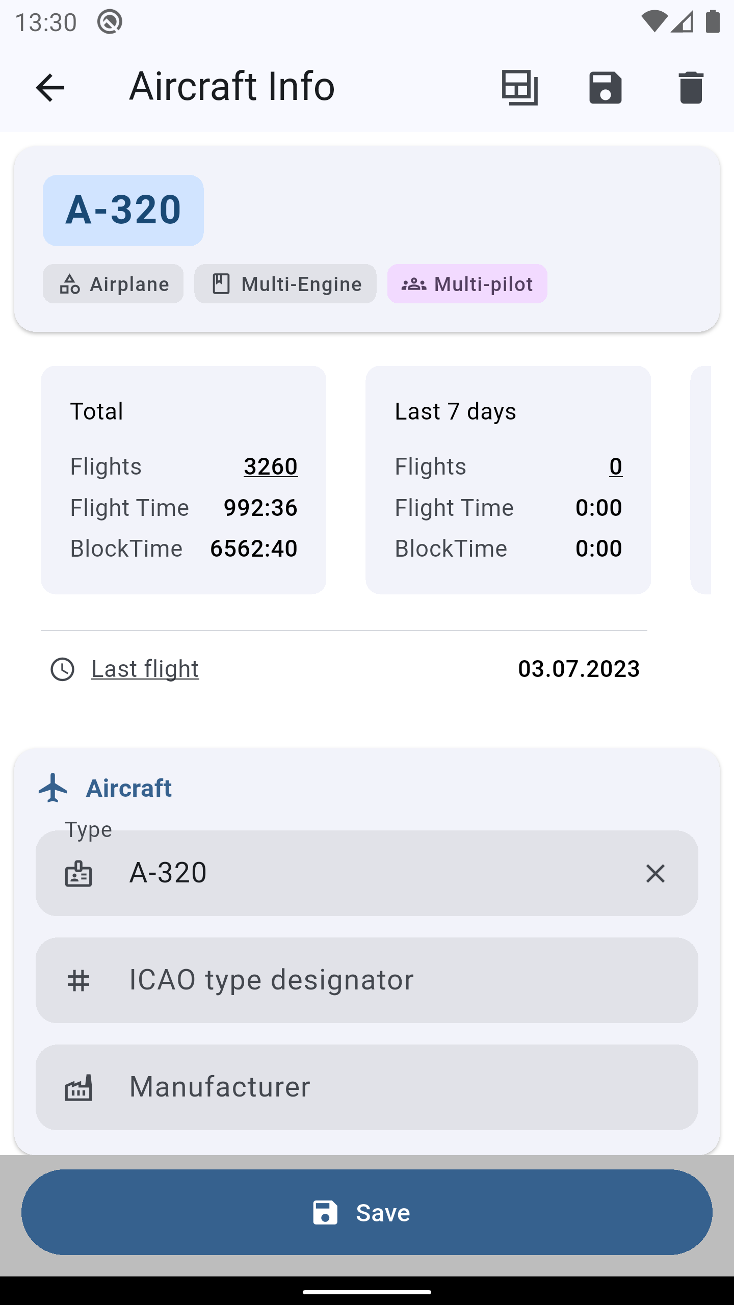 Aircraft info