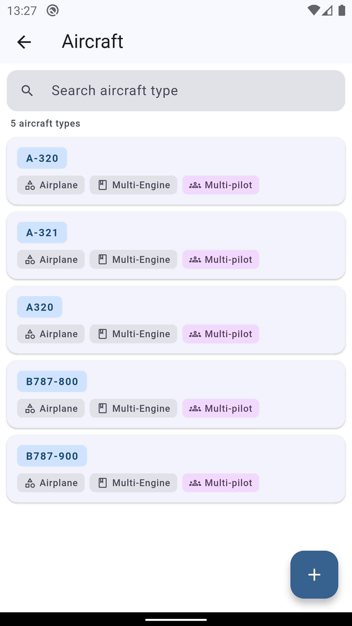 Aircraft list